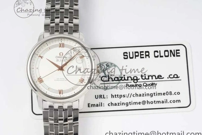 0503 Casual De Ville SS DIWF 1:1 Best Edition White Dial RG Markers on SS Bracelet MIYOTA 7847